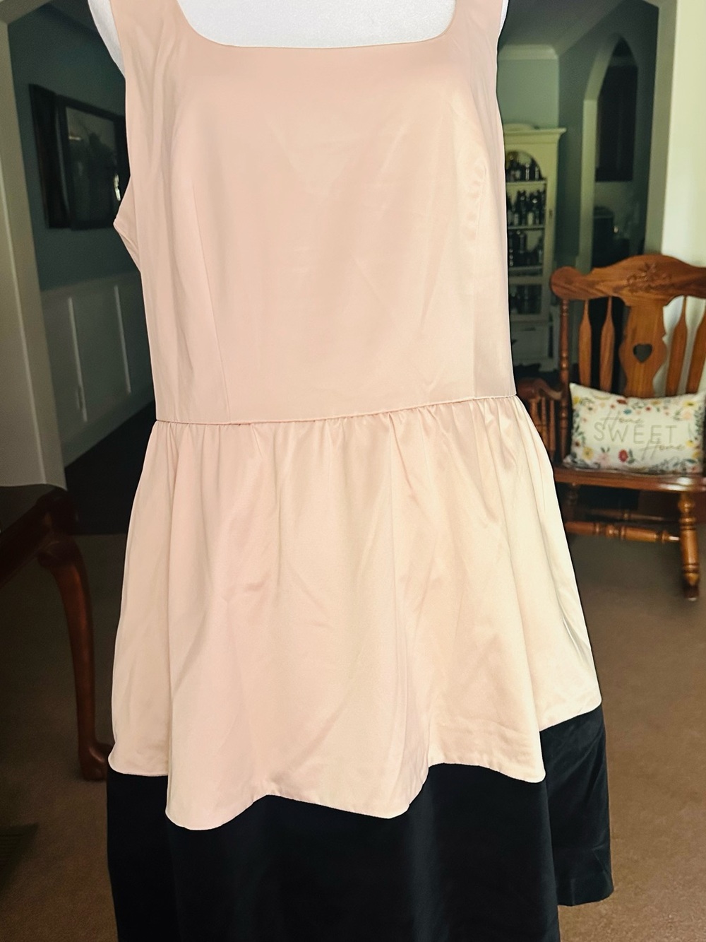 The Limited Two-Tone Pink and Black Tiered A-Line Skirt